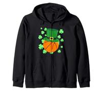 Basketball Ball - Leprechaun Hat St Patrick’s Day Zip Hoodie