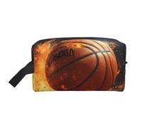 Basketball Ball Water-Resistant Travel Toiletry Organizer Bag, Large Capacity Portable Cosmetic Storage for Gym/Daily Essentials