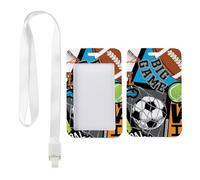 Basketball Balls Card Holder with White Lanyard, Card Holder with Lanyard, Vertical Cards Protector for Work, Vertical ID Cards Protector for Staff, Delivery Driver Accessories Paramedic Accessories