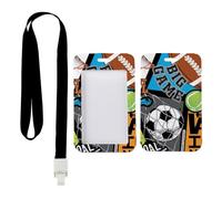 Basketball Balls ID Badge Holder with Black Lanyard, Pass Holder Lanyard, Vertical Cards Protector for School, Vertical ID Cards Protector for Teacher, Nurse Accessories Nurse Essentials Work