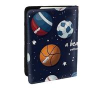Basketball, Baseball, Volleyball Printed Passport Holder,Travel Pu Leather Passport Cover Case Organiser for Men Women,6.5 Inch