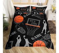 Basketball Bedding Set Sports Comforter Cover 3D Ball Games Duvet Cover for Children Kids Boys Girls Microfiber Gift for Basketball Player Bedspread Cover King