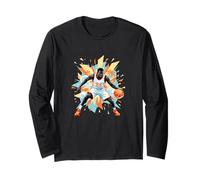 Basketball Between The Legs in Pastel Summer Colors Comic Long Sleeve T-Shirt