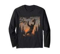 Basketball Bigfoot Gorilla Slam Dunk Animal Art Bball Player Long Sleeve T-Shirt