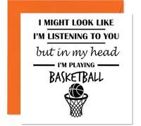 Basketball Birthday Card for Men Women - In my Head - Happy Birthday Card for Nan Auntie Uncle Nanny, 145mm Bday Greeting Cards
