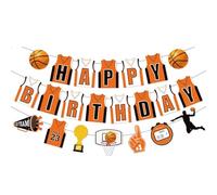 Basketball Birthday Decorations, Basketball Birthday Banners, Sports Themed Party Birthdays Photo Prop Pennant, Basketballs Party Decorations Supplies for Boys Girls