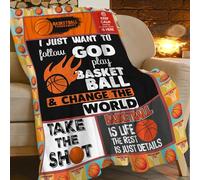 Basketball Blanket Baseball Throw Blanket Comfy Plush Flannel Fleece Warm Soft Fluffy Fuzzy Basketball Decor Blanket Gifts for Boys Player Girls Women Teens Kids for Room Bed Sofa Couch 40"X50"