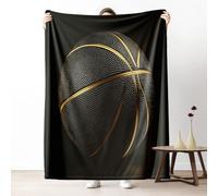 Basketball Blanket for Bed Couch, Modern Sports Theme Microfiber Blanket Queen 78x86 Inch, Minimalist Aesthetic Fleece Throw Blankets Soft Lightweight Warm Cozy for Fall Picnic Camping Travel