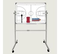Basketball Board for Coaches with Marker Pen and Eraser, Basketball Coaching Board with Stand, Double-Sided Design, for Training and Guidance(Small)