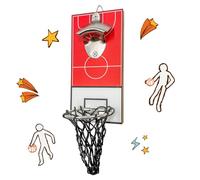 Basketball Bottle Opener Wall - Wall Bottle Opener with Collection Container | Wall Mounted Bottle Opener - Beer Opener with Collection Container for Kitchen, Bar or Party Room