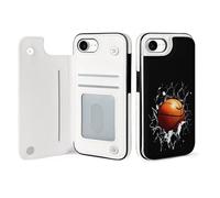 Basketball Breaking Through Wall Cell Phone Flip Case Compatible with iPhone 16/16 Plus/16 Pro/16 Pro Max/16 E/SE4 Soft Protective Shell