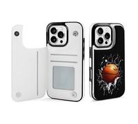 Basketball Breaking Through Wall Cell Phone Flip Case Compatible with iPhone 16/16 Plus/16 Pro/16 Pro Max/16 E/SE4 Soft Protective Shell