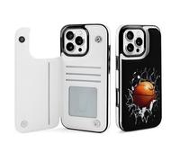 Basketball Breaking Through Wall Cell Phone Flip Case Compatible with iPhone 16/16 Plus/16 Pro/16 Pro Max/16 E/SE4 Soft Protective Shell