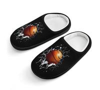 Basketball Breaking Through Wall Cotton Slippers Warm House Shoes with Rubber Anti-Slip Sole Slip On for Home Outdoor