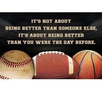 Basketball Canvas Poster, It'S Not About Being Better Than Someone Else Wall Art Prints Painting For Living Room Decor 50X70Cm No Fram