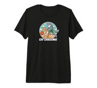 Basketball Cat vs Wolf Sports Challenge Graphic Premium T-Shirt