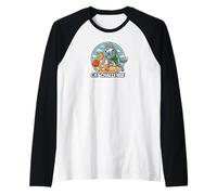 Basketball Cat vs Wolf Sports Challenge Graphic Raglan Baseball Tee