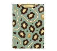 Basketball Coach Board for Legal Women Leopard Print Mint Green Retro Style 9x12