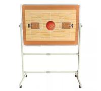 Basketball Coaches Clipboard, Basketball Whiteboard, with Universal Wheels, Double-Sided Design, Aluminum Alloy Frame, Adjustable Angle, for School and Club