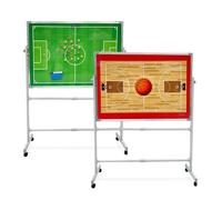 Basketball Coaching Board, Double Sided Football Whiteboard, with Movable Stand, Adjustable Height, 360° Rotation of The Panel, Suitable for Teaching