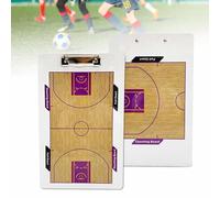 Basketball Coaching Board Magnetic Panel, 22x35cm/9x14 in Double Sided Dry Erase Clipboard, Full & Half Court for Training Match