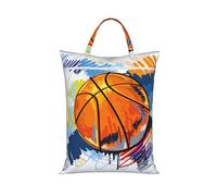 Basketball Colorful Background Printed,Travel Dirty Laundry Bag Foldable Dirty Clothes Bag Durable Storage Bag