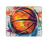 Basketball Colorful Sketch Enjoyment Mouse Pad Waterproof Gaming Mousepad for Office Computer Mousepads for Desk Pad with Non-Slip Rubber Base Washable Cloth Mouse Mat 7.9 x 9.5 in