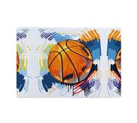 Basketball Colorful Sketch Enjoyment Printed Adult Fun Puzzle wooden puzzle in a plastic box with letters printed on the back home decor party toy