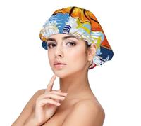 Basketball Colorful Sketch Enjoyment Printed,Adult's Satin Sleeping Cap - Women's Elastic Sleep Bonnet, Adjustable Overnight Hair Cover