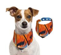 Basketball Colorful Sketch Enjoyment Printed,Dog Bandanas Cotton Pet Scarf Adjustable Bibs for Pet,S
