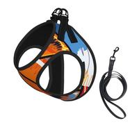 Basketball Colorful Sketch Enjoyment Printed,Pet Harness,Adjustable Reflective Dog Harness,Pet Leash Vest,S