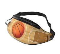Basketball Court Backboard Outdoor Sports Waist Bag & Casual Chest Pack, Adjustable Unisex Fanny Pack for Hiking/Running/Cycling