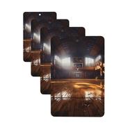 Basketball court Car Air Freshener Cards for Women Men 4 Pack Cute Car Accessories Long Lasting Scent Car Diffuser Hanging Auto Aromatherapy Tablets Car Fresheners Gifts