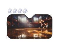 Basketball Court Car Windshield Sun Shade Foldable Car Front Window Sunshade for Sun, Heat and UV Rays, Auto Sun Blocker Visor Protector for Cars, SUVs Small