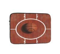 Basketball Court Shockproof Laptop Sleeve 12 Inch, Oxford Fabric Case With Foam Padding, Lightweight Protective Cover For Pad Notebook, Business School Travel Use