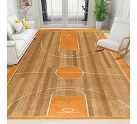 Basketball Court Wooden Floor 3D Printed Carpet Living Room Bedroom Area Rug Home Room Non-Slip Yoga Floor Mat Birthday Gift 80 X 120 Cm / 31.5 X 47.2 Inch - Polyester Soft Touch Easy Clean