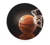 Basketball Cutting Board for Kitchen Mini Cheese Chopping Board Round Tempered Glass Chopping Block for Picnic Cutting Pizza Meat Fruit(7.9 Inch)
