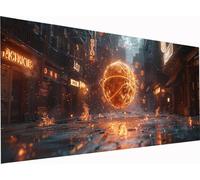 Basketball Diamond Art Kits Adults, Large 36x18 Inch 5D Diamond Painting for Beginners Street, DIY Full Drill Cross Stitch Embroidery Crystal Art, Crafts and Painting for Home Wall Decor Gifts 3-2509