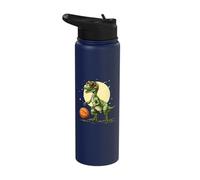 Basketball Dino T-Rex Artwork Drawing Basketball Player Stainless Steel Insulated Water Bottle