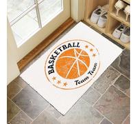 Basketball Door Mats Indoor, Machine Washable Soft Doormats, Dirt Trapper Door Mat, Super Absorbent Entrance Rug, Simple Style Non-Slip Floor Mats For Inside (50 X 80 Cm, White)