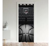 Basketball Doorway Curtain Privacy Sports Games Closet Door Cover Curtain for Bedroom Living Rooms 3D Thermal Curtains for Bedroom Basketball Arena Room Divider Curtain Cover 86x203cm 1 Panel