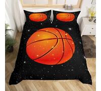 Basketball Double Duvet Cover Set 3D Printed Sports Theme Bedding Set Ultra Soft Microfiber Quilt Cover 200x200 cm for Double Bed with 2 Pillowcases with Zipper L.76