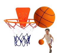 Basketball Dribbling Indoor - 18cm Quiet Basketballs And Hoop Set | No Noise Sport Ball Equipment Indoors Dribble For Kids, Adults, Home, Gym, Apartment Andd Play