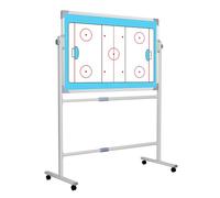 Basketball Dry Erase Board for Coaches, Ice Hockey Coaching Board, with Stand and Universal Wheels, Double-Sided Use, for Teaching(Ice Hockey)