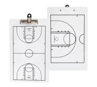Basketball Dugout Clipboard for Coaches, Basketball Coaching Board, Includes a Marker, Double-Sided Available, with Full and Half Court, for Training