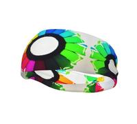 Basketball Elastic Headband, Colored Crayon Circles Unisex Sports Headband, Sports Running Cycling Yoga Fitness Sweat-Absorbent Band,