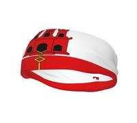 Basketball Elastic Headband, Flag of Gibraltar Unisex Sports Headband, Sports Running Cycling Yoga Fitness Sweat-Absorbent Band,