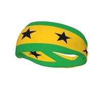 Basketball Elastic Headband, Flag of Sao Tome and Principe Unisex Sports Headband, Sports Running Cycling Yoga Fitness Sweat-Absorbent Band,