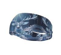 Basketball Elastic Headband, Frost Crystal Antlers Unisex Sports Headband, Sports Running Cycling Yoga Fitness Sweat-Absorbent Band,