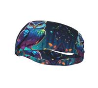 Basketball Elastic Headband, Glow-in-Dark Owl Unisex Sports Headband, Sports Running Cycling Yoga Fitness Sweat-Absorbent Band,